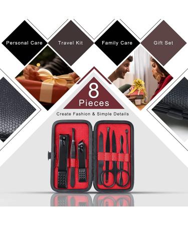 8 PCS Nail Clippers Set - Premium Manicure Kit for Women & Men | Stainless Steel Facial, Hand, and Foot Care Tools | Professional Grooming Gift Pedicure Set with Portable Travel Case - Buy Online on GoSupps.com