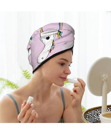 Super Absorbent Aerial Yoga Unicorn Hair Towel Wrap - Soft Coral Velvet Quick Dry Cap for Long Curly & Thick Hair | International Shipping - Buy Online on GoSupps.com