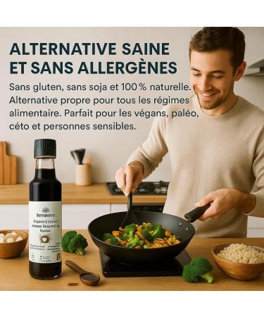 Aminos de Coco BIO 500ml | Samskara Tribe | Alternativa a la salsa de soja sin gluten baja en sodio | Coconut Aminos 100% Natural | Ideal para recetas tamari salsa teriyaki o marinados - Buy Online on GoSupps.com