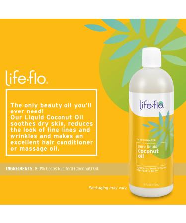 Life-flo Fractionated Coconut Oil 16 fl oz | Pure Skin Care Moisturizer - Buy Online on GoSupps.com
