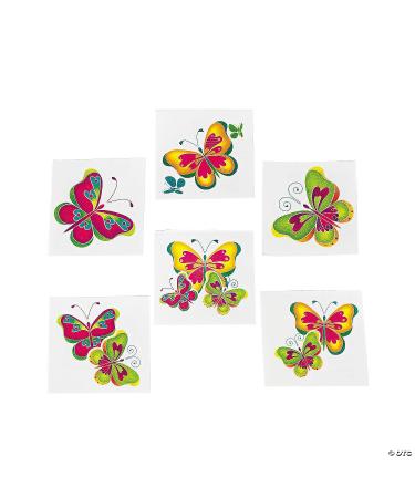 Kids Temporary Butterfly Tattoos - 72