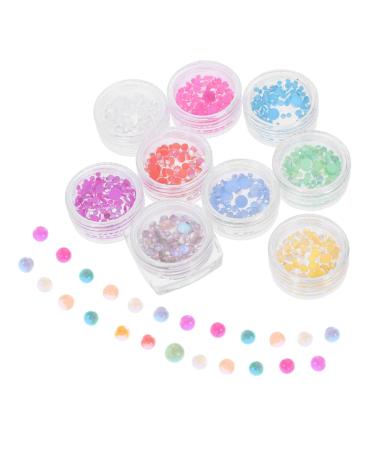 DOITOOL 9 Boxes Nail Decoration Jewelry Nail Beads Gemstones for Nails Beads for Makeup Nail Art Beads Kit Nail Gems Beads for Nails Tiny Beads Small Beads Glass Accessories Various