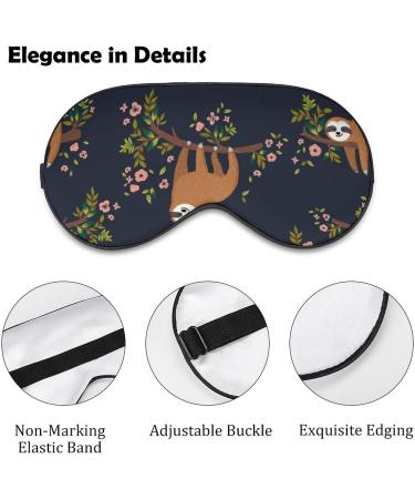 Cute Sloth on Tree Sleep Mask | Adjustable Strap Eye Cover for Sleeping | Blocks Light for Night Travel Nap | Men and Women - Buy Online on GoSupps.com