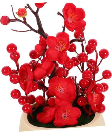 ABOOFAN Decor Artificial Bonsai Tree Artificial Tree Artificial Plum Blossom Artificial Bonsai Plant Tree Fruit Centerpieces for Tables Potted Plants Foam Fruit Plastic Mini Assorted Color 1 30.00X12.50X10.50CM - Buy Online on GoSupps.com