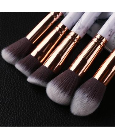 10-Piece Makeup Brush Set - Marble Handle Portable Beauty Tools for Ladies & Girls | International Shipping - Buy Online on GoSupps.com