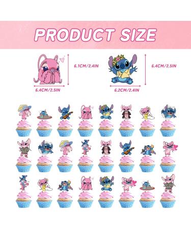 25Pcs Stitch Party Cake Decorations Stitch Birthday Cupcake Toppers for Stitch Party Supplies - Buy Online on GoSupps.com