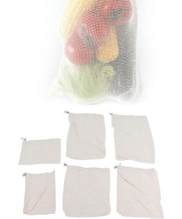 Drawstring Bag Repeatable Food Filter Bag Durable Cotton 6PCS for Home Kitchen Storage for Toy Storage - Buy Online on GoSupps.com