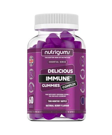 Immune Support Complex Gummy | Blueberry Flavour | 60 Vegan Gummies | Elderberry Extract 2000mg Vitamin C and Zinc | Boost Immune System by NUTRIGUMS  - Buy Online on GoSupps.com