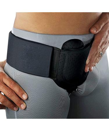 Samnuerly Inguinal Hernia Belt Medical Hernia Brace with Removable Compression Pad and Adjustable Waist Belt for Inguinal Scar Hernia Pain Relief Groin Orthosis Black (Black)