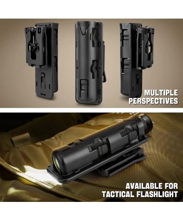 AIKEEC 360 Degree Rotating Telescopic Baton Holder | Expandable Baton Holster for Duty Belt | Tactical Swiveling Flashlight Holster - ABS Case | 1 PCS - Buy Online on GoSupps.com