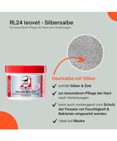 RL24 LeoVet Silber Ointment - Antiseptic Horse Balm with Silver & Zinc | Wound Care for Skin & Hoof | 2 x 150 ml Set - Buy Online on GoSupps.com