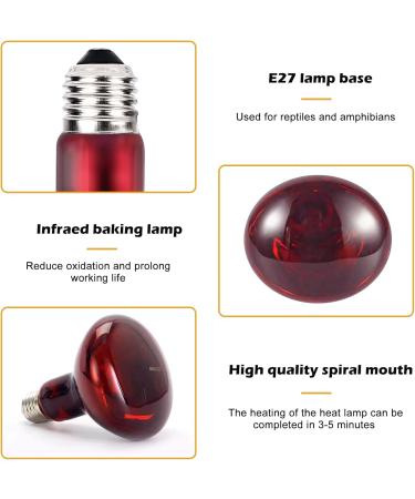 100W Red Light Lamp for Reptiles - E27 Heat Lamps for Turtles Snakes Bearded Dragons & More | 4-Pack Terrarium Heat Bulbs - Buy Online on GoSupps.com