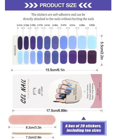 Kalolary Purple Gel Nail Polish Strips - 20 Stickers | Self-Adhesive, Full Wraps with Nail File | UV/LED Lamp Required - Buy Online on GoSupps.com
