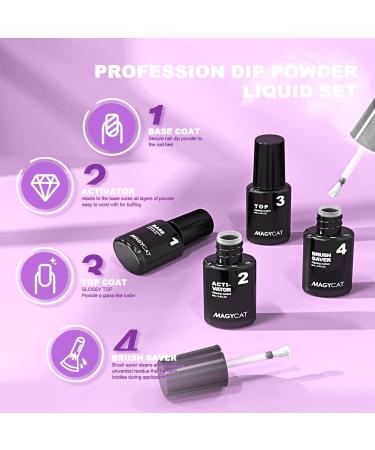 Dip Powder Nail Kit Starter - 4 Edgy Purple Dipping Powders & Liquid Set | Base Activator Top Coat | DIY Nail Art at Home - Purple Series - Buy Online on GoSupps.com