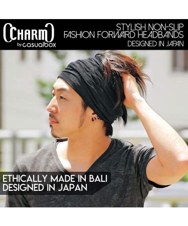 CHARM Mens Elastic Japanese Headband - Long Hair Bandana Womens Head Wrap Dreads B-Green - Buy Online on GoSupps.com