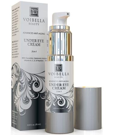 Anti-Aging Under Eye Cream  Best 3-in-1 Treatment For Dark Circles  Puffy Eyes  Bags & Wrinkles - Firming  Moisturizing & Hydrating - Natural Cucumber  Collagen  Hyaluronic Acid  Retinol  Vitamin E