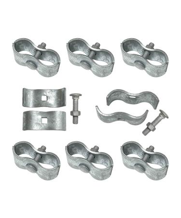 Chain Link Fence PANEL CLAMPS/Galvanized Steel Panel Clamp 1-5/8" (8 Set)/ KENNEL CLAMPS: Chain Link Fence Pipe Panel Frames, Saddle Clamp, Kennel Clamp