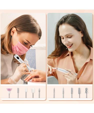 Cordless Nail Drill Set Professional Electric Nail File 20000RPM for Beginners with LED Screen 5-speed LED Light 12 Drill Bits for Natural or Acrylic Gel Nails Rechargeable Portable Manicure Kit White - Buy Online on GoSupps.com