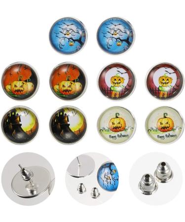 EXCEART 15 Pairs Halloween Earrings Men's Suits Black Stud Earrings for Men Creative Earrings Spider Round - Buy Online on GoSupps.com