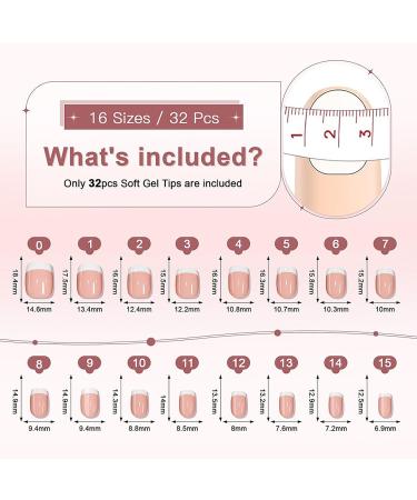 RTKHFZE Short Square Ombre Gel Press On Nails - 32 Pcs Reusable False Nails with Glue | Gradient Pink Nail Tips Kit for Women - Buy Online on GoSupps.com