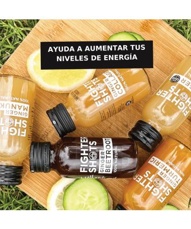 Fighter Shots Mixed Pack (12x60ml)| Ginger Ginger Turmeric Ginger Collagen & Ginger Beetroot | 100% Natural | Perfect Morning/Post Workout Pick Me Up | No Preservatives | Fresh & Fiery Ginger Shots Immunity Mixed Pack - Buy Online on GoSupps.com