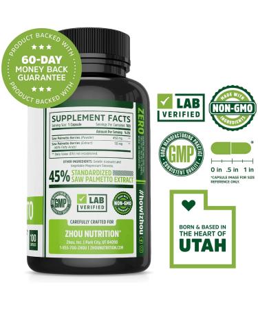 Zhou Nutrition Saw Palmetto Prostate Health Complex - 100 Capsules for Wellness - Buy Online on GoSupps.com