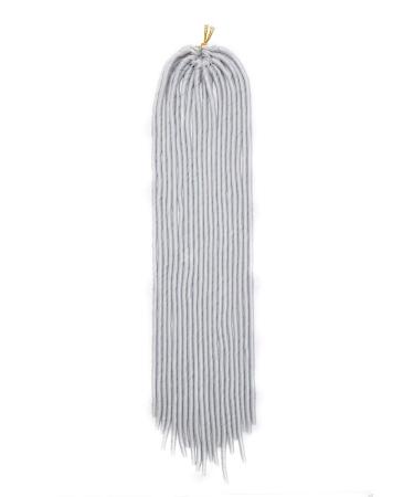 20 Strands Afro Braids - Soft Synthetic Hair Extensions for Braiding - 50cm 100g - Gray Color - Buy Online on GoSupps.com