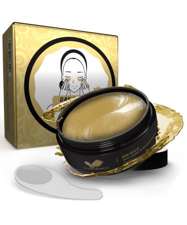 Korean Skincare by Saborando |Gold eye pads against dark circles and wrinkles facial care collagen & hyaluron anti -aging against tear bags eye care 24k gold gel eyes pads 60x beauty masks vitamin e