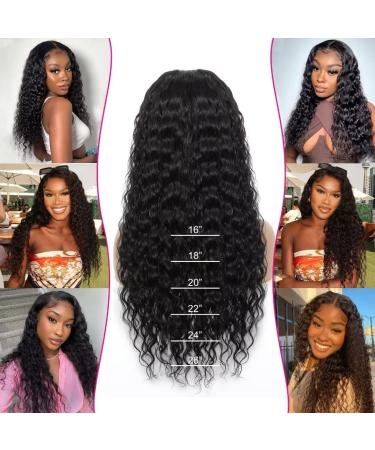RXY Water Wave 4x4 Closure 180% Density Lace Front Wig Human Hair - Pre Plucked, Glueless, 14 Inch Natural Color for Black Women - Buy Online on GoSupps.com