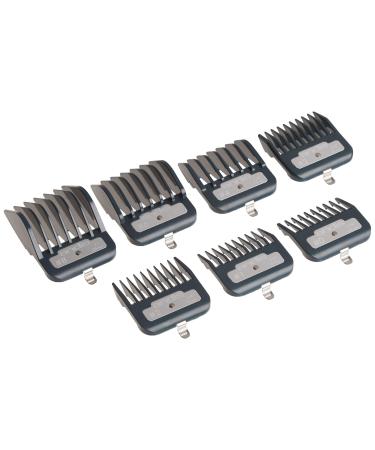 Andis Master Series Premium Metal Hair Clipper Attachment Comb 7 Piece Set, Black, 7 Count (Pack of 1) Black 7 Count (Pack of 1)