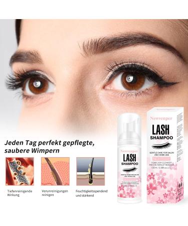 Premium Eyelash Shampoo Foam Cleanser with Brush - 100ml for Extensions | At Home & Salon Use - Buy Online on GoSupps.com