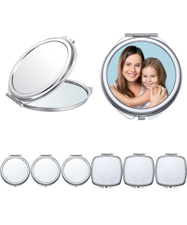 6 Pieces Sublimation Blanks Pocket Mirror Thermal Transfer Folding Mirror Metal Compact Mirror Heat Dye Transfer Cosmetic Mirror Travel Makeup Mirror for Women Girls Daily Use  Square and Round - Buy Online on GoSupps.com