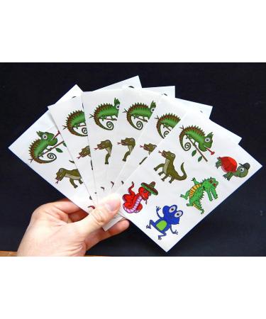 Premium Reptile Temporary Tattoos - Crocodile, Turtle, Frog, Chameleon, Komodo Dragon, Snake | Party Favors - Buy Online on GoSupps.com