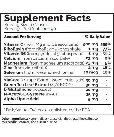 PRO-C (90 caps) - Powerful Nrf2 Activator Antioxidant Supplement with Advanced Vitamin C Formula for Superior Free-Radical Protection - Buy Online on GoSupps.com