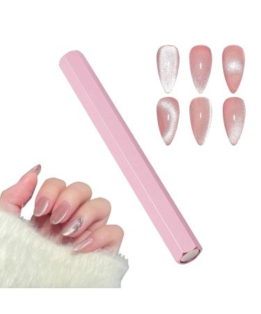 NICENEEDED Cat Eye Magnet for Nails Nail Art Magnet Pens Long Double-head Magnets Wand Cat Eye Nail Polish Magnet Stick 3D Magnetic Cat Eye Gel Polish Nail Art Tool for Home Salon Studio DIY