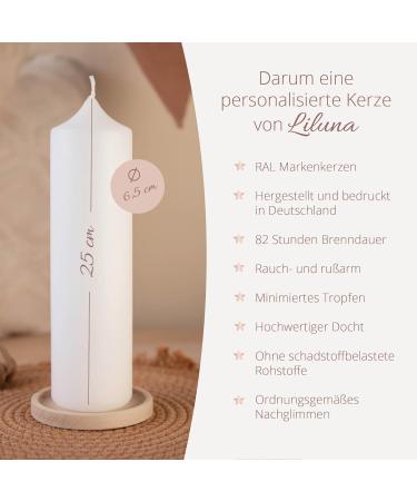 Personalized Baptism Candle for Girls | Custom Tree & Hearts Design | Pink with Name & Saying | Online Design & Jute Ribbon Decor - Buy Online on GoSupps.com