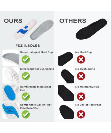 FDZ Thick Cushion Insoles for Plantar Fasciitis Relief | Shock Absorbing Shoe Inserts for Men & Women | Arch Support for Flat Feet and Heel Pain - Buy Online on GoSupps.com