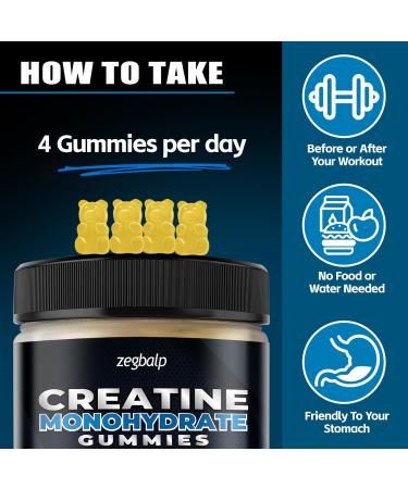Buy Sugar Free Creatine Monohydrate Gummies (5000mg) | 120 Count for Muscle Support & Energy - Pineapple Flavor - International Shipping - Buy Online on GoSupps.com