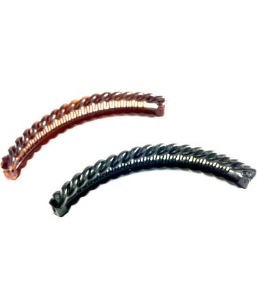 Black and Brown Banana Hair Large Twist Clip Comb Ladies Hair Fish Grip Slide - Buy Online on GoSupps.com