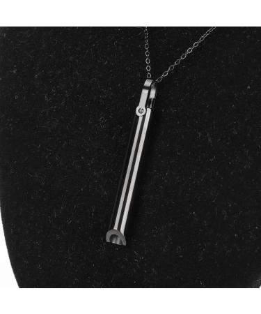 Breathing Necklace Anxiety Relief Necklace Unisex Fashionable Stainless Steel Stress Relief Necklace for Anxiety Relaxation Meditation Calming Down Panic Attack Relief (Black) - Buy Online on GoSupps.com