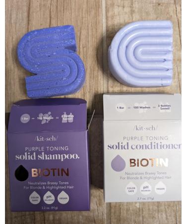 Purple Shampoo & Conditioner Bar for Color Treated & Grey and white Hair Made in Us Toning Bar Shampoo & Conditioner for Blonde