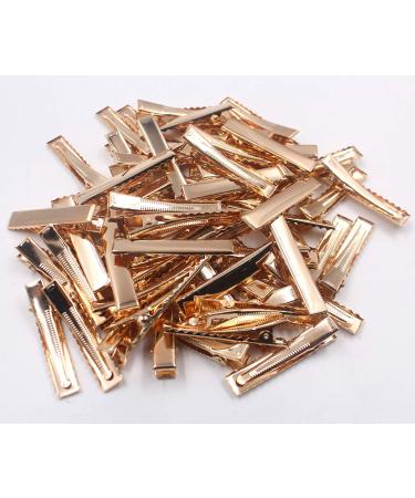 Gold 45mm Single Prong Metal Alligator Hair Clips - 50 Pieces for DIY Crafts - Buy Online on GoSupps.com