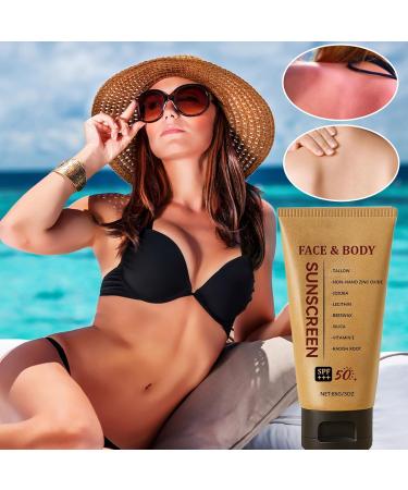  G n rique Natural Sunscreen 85g Organic Face Cream Tallow Moisturizer Moisture Lock and UV Protection Formula Hydrating Skin Care Daily Use Lotion Sun Protection for Face & Body - Buy Online on GoSupps.com