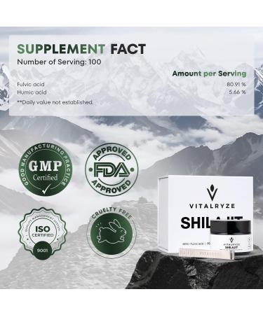 VITALRYZE Himalayan Shilajit Resin 50 Grams High Potency for Men & Women Natural Energy Support - 50g - Buy Online on GoSupps.com