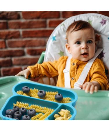 Silicone Suction Plate for Toddlers - Self Feeding Divided Plate for Baby and Toddler | Excavator-sky Design | Fits Most Highchairs Trays - Buy Online on GoSupps.com