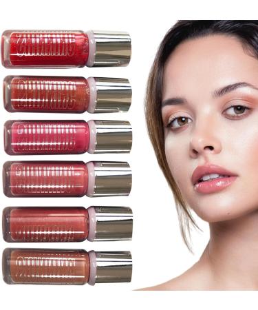 Lip gloss fuller plumping lip gloss 6 Pieces Moisturizing Lip Gloss Lip Clay Lip Gloss Long Lasting Makeup Cosmetics Lipstick Makeup for Women Girls Lips and Cheeks - Buy Online on GoSupps.com