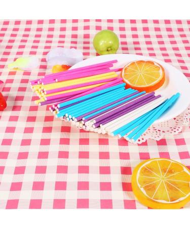  Haofy 100 Pcs Multicolor Paper Lollipop Sticks for Cupcakes Candy Jellies and Chocolates Blue - Buy Online on GoSupps.com