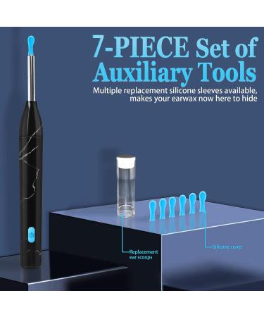 1920P HD Ear Wax Removal Tool with Camera | Soft Silicone Ear Scoop for Cleaning | 6 LED Lights | Compatible with iPhone, iPad, Android - Black - Buy Online on GoSupps.com