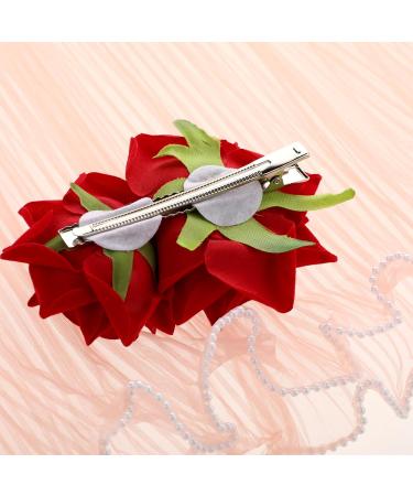 Qianyu Rose Flower Hair Combs Red Rose Flower Bohemia Flannel Elegant Hairpins Bride Hanfu Costume Hair Clips Decor Accessories for Women Girls Party Wedding Mother's Day Headpieces - Buy Online on GoSupps.com