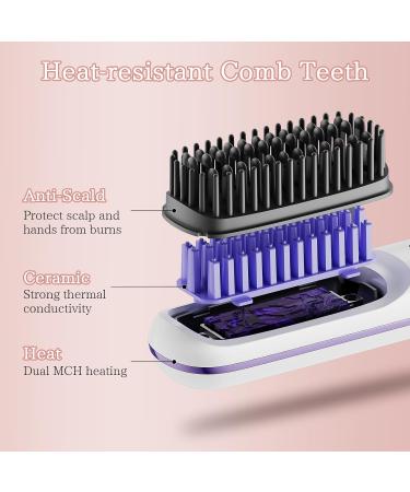 Buy Cordless Hair Straightener Brush - Portable Lightweight Anion Ceramic Coating for Women | Travel Styling & Anti-Scald Design - Buy Online on GoSupps.com